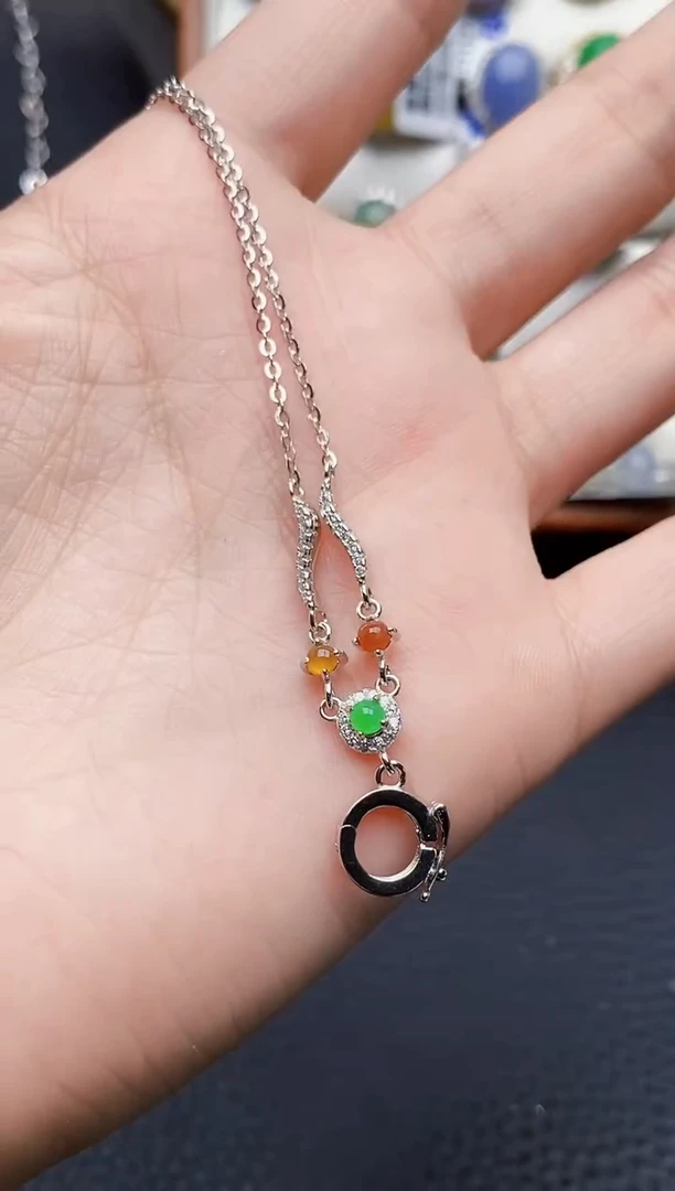 银S925镶嵌戒指翡翠0220