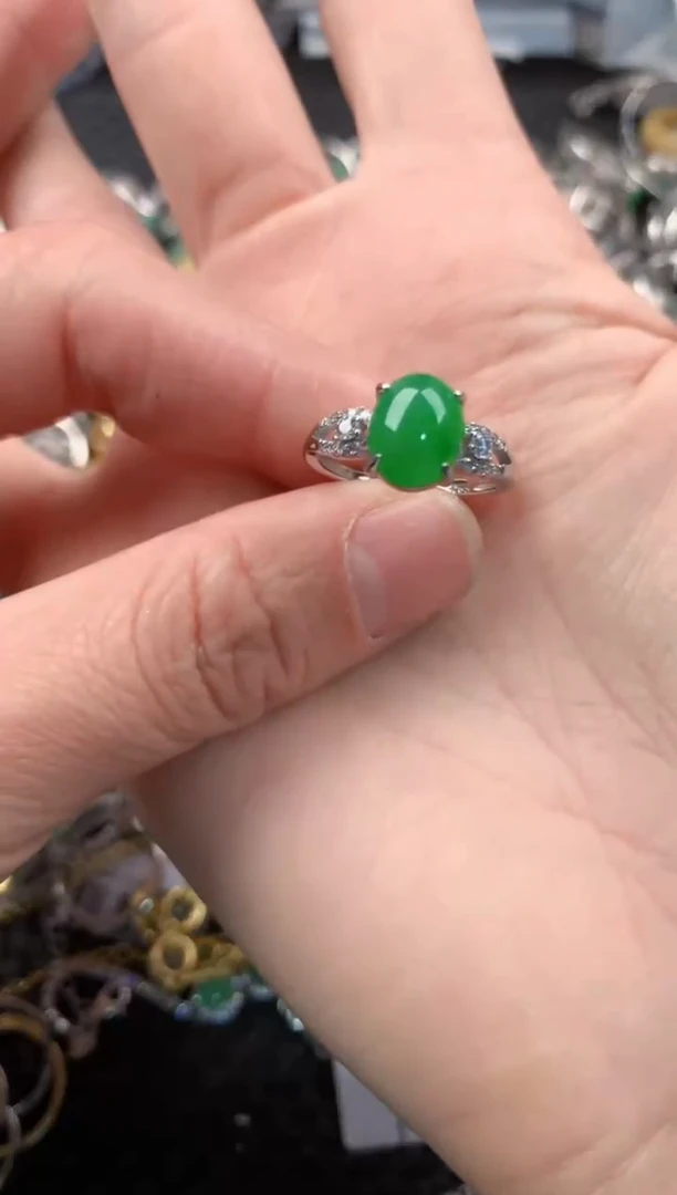 银S925镶嵌戒指翡翠333     8