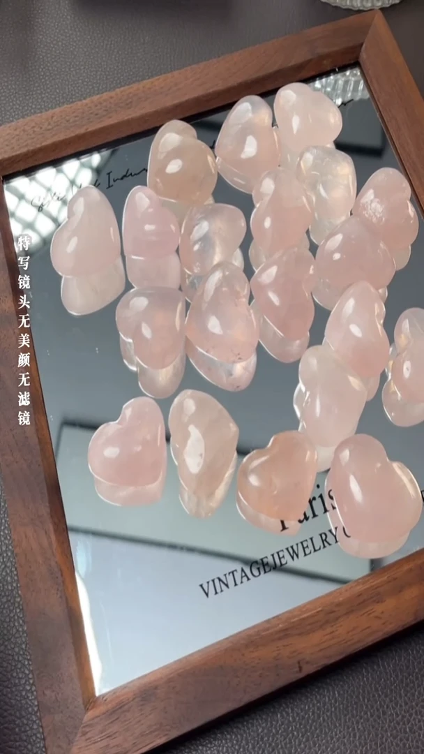 未镶嵌手链水晶14-3粉水晶爱心摆件