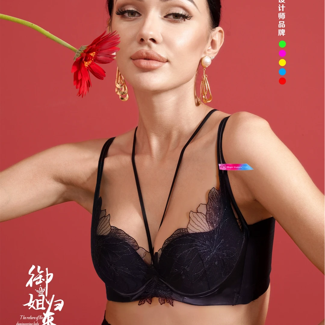 小胸款御姐归来美背聚拢无痕调整蕾丝内衣薄款爆款女士文胸82318