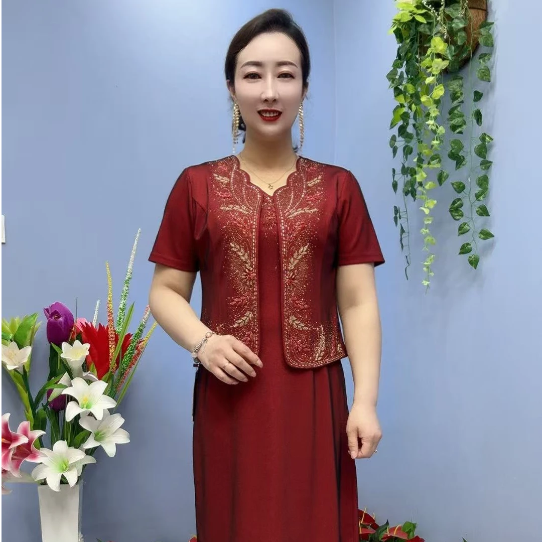 6235款气质高贵洋气时尚婚宴连衣裙套装
