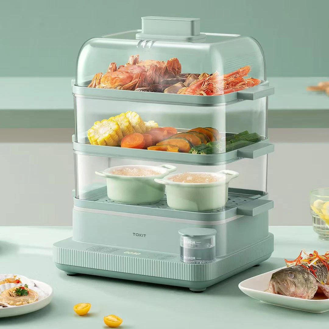 多功能电蒸锅家用可预约定时三层18升大容量炖蒸煮一体