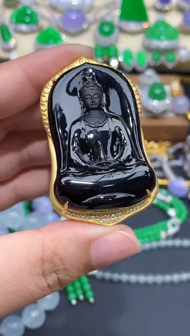 翡翠18K金镶嵌颈饰560-春日珠宝