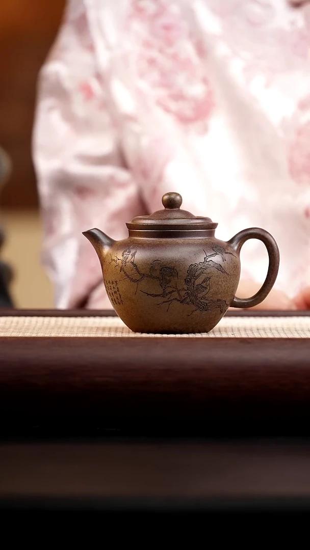 茶壶紫砂榴皮青段柴烧秋水220cc