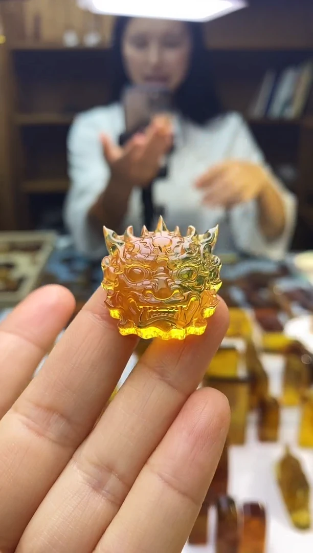 琥珀颈饰未镶嵌SN70-21（傩面具·睚眦）