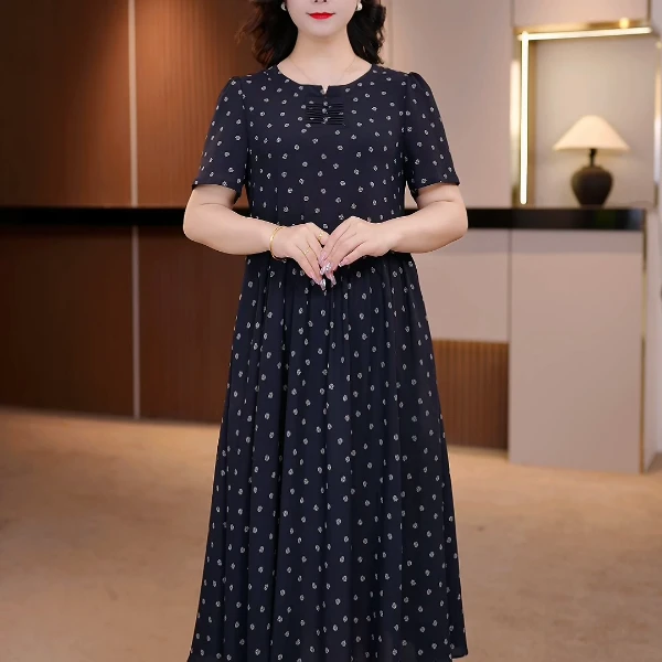 夏季新款大码女装连衣裙遮肉显瘦收腰显瘦[Y]SXE-251-1002