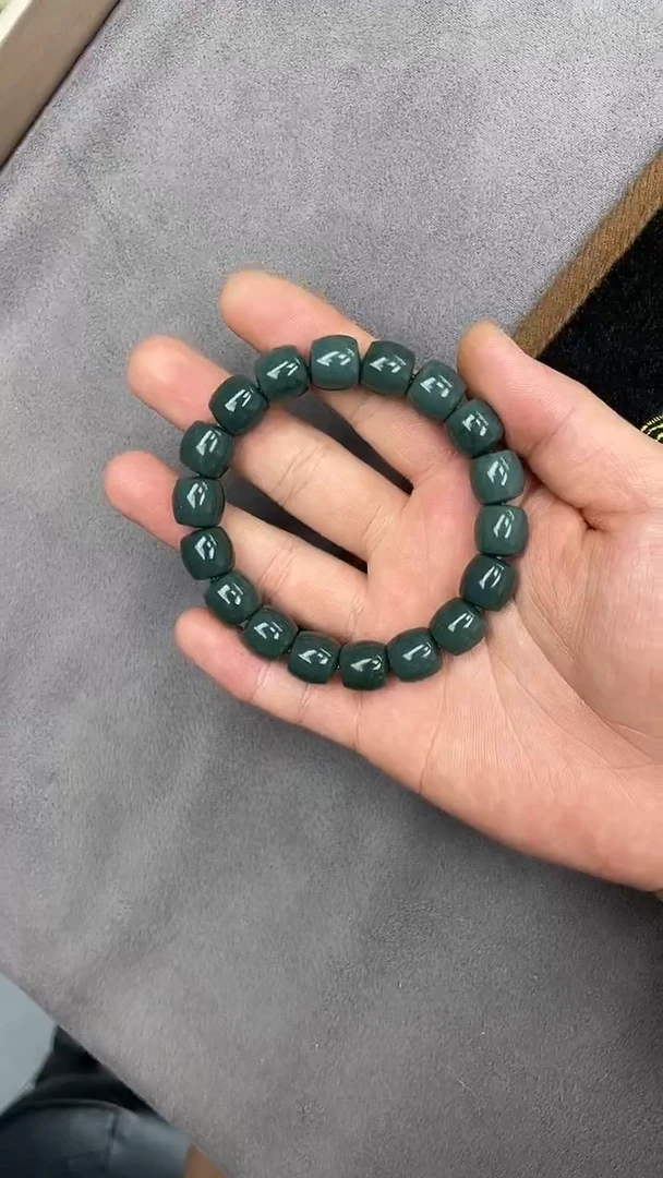 手串未镶嵌和田玉纯天然新疆且末蓝12直切