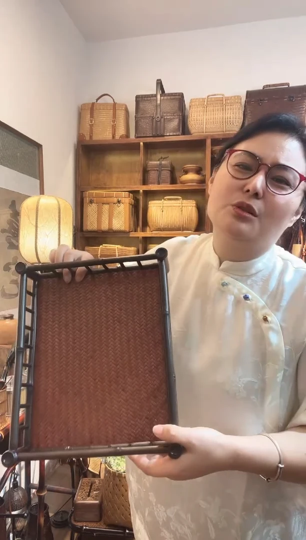 手工竹编紫竹茶托盘微瑕