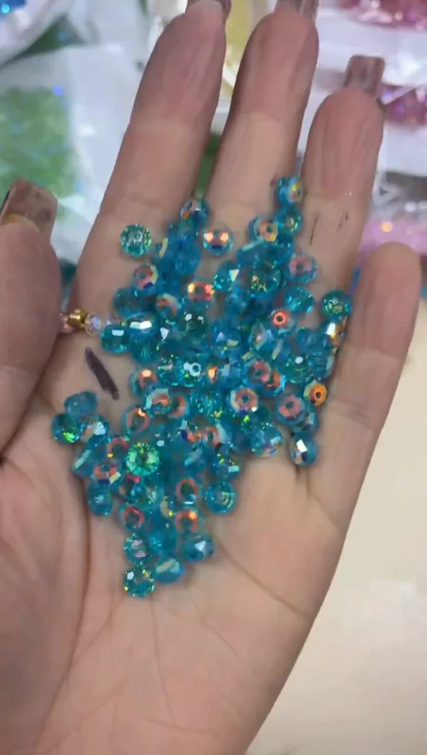 玻璃03070卡6华子车轮100颗初恋蓝