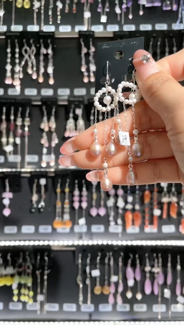 【闪购商品】紫晶耳饰银S925镶嵌 叶眉