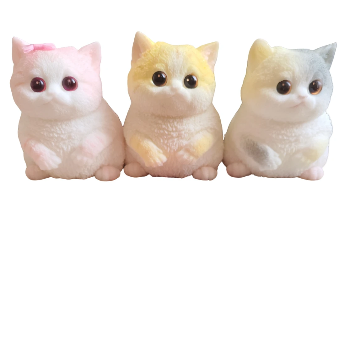 女生仿真小猫摆件猫咪玩具可爱软萌猫咪解压捏捏乐适合送生日礼物