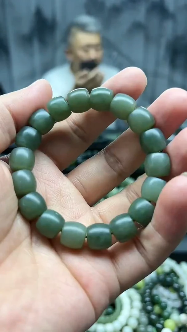 未镶嵌手串和田玉且末蓝直切卡12纯天然拍一发一