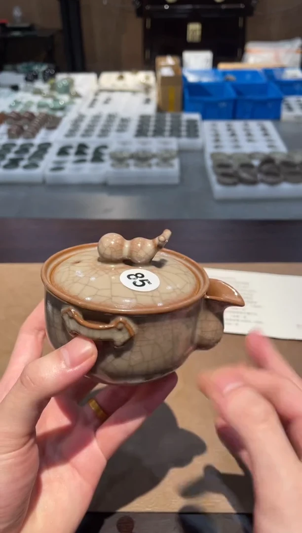 85自仓龙泉青瓷哥窑军葫芦手抓