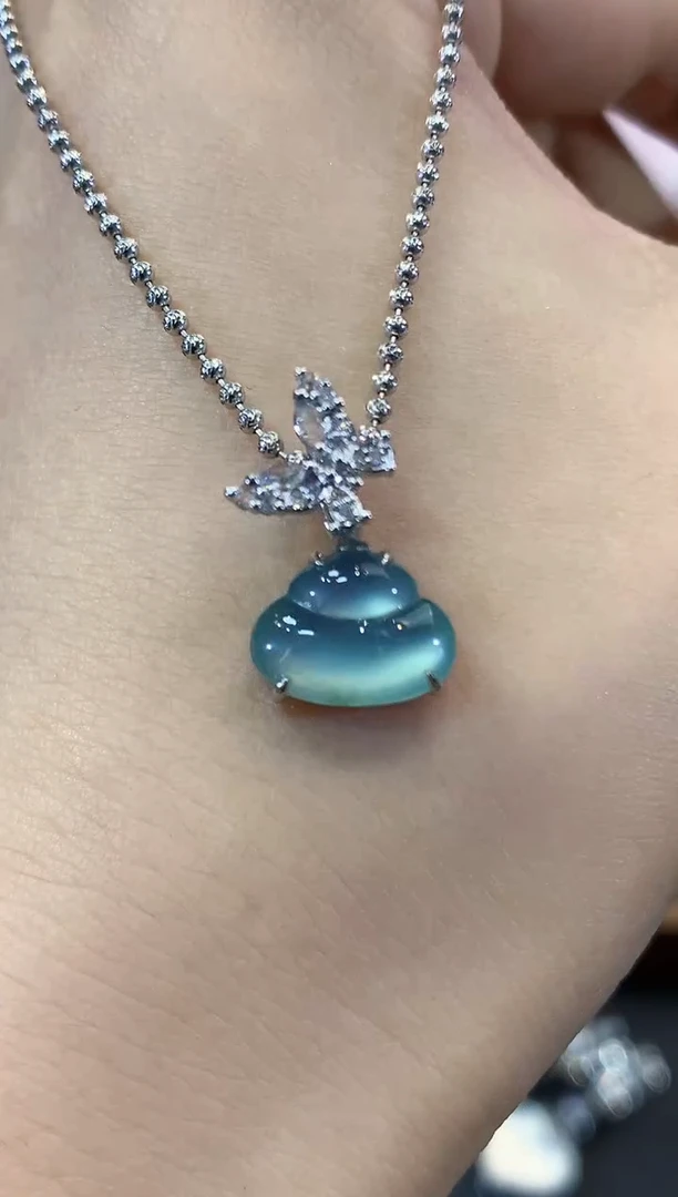 吊坠(不含链)18K金镶嵌翡翠B25