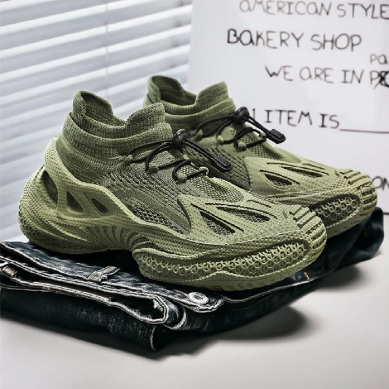 厚底耐磨透气纯色运动风网面鞋百搭潮鞋失序混搭风 D20250611FE