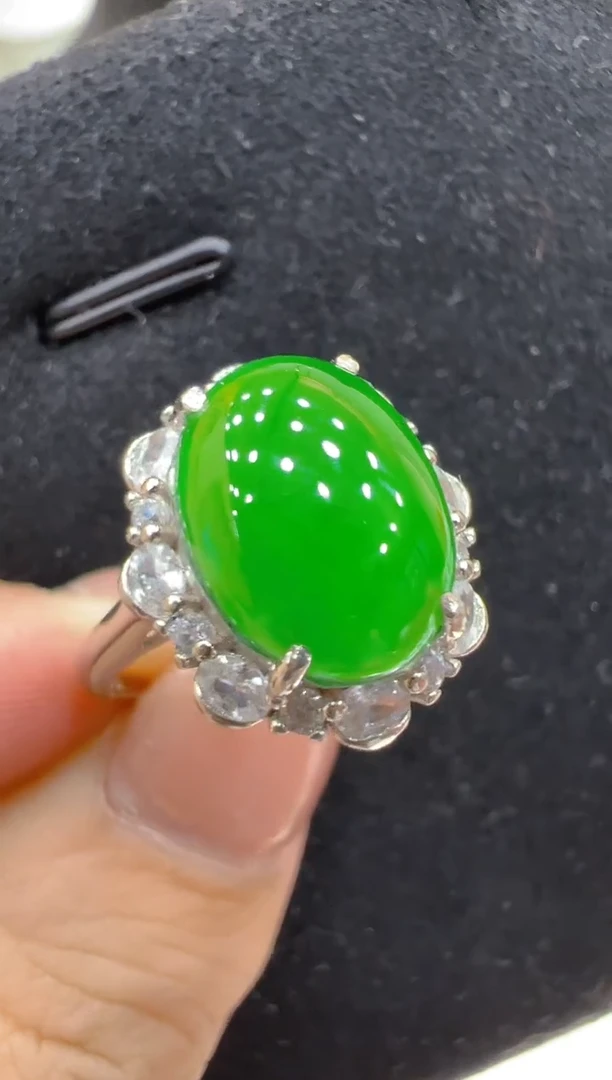 银S925镶嵌戒指翡翠多样性团购发一件