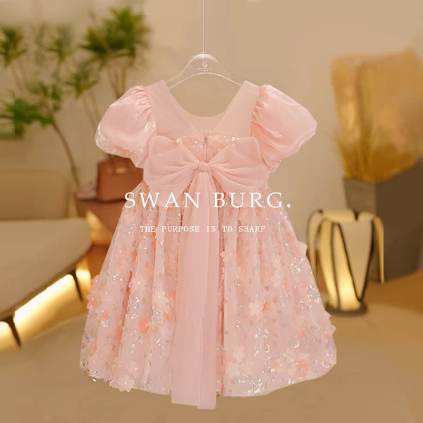 【现货】【Y.d3341】2025新款女童超仙蝴蝶裙女童夏季甜美森系连衣裙