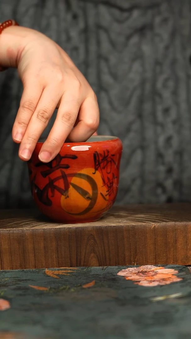 杯釉下彩手工手绘同款陶器