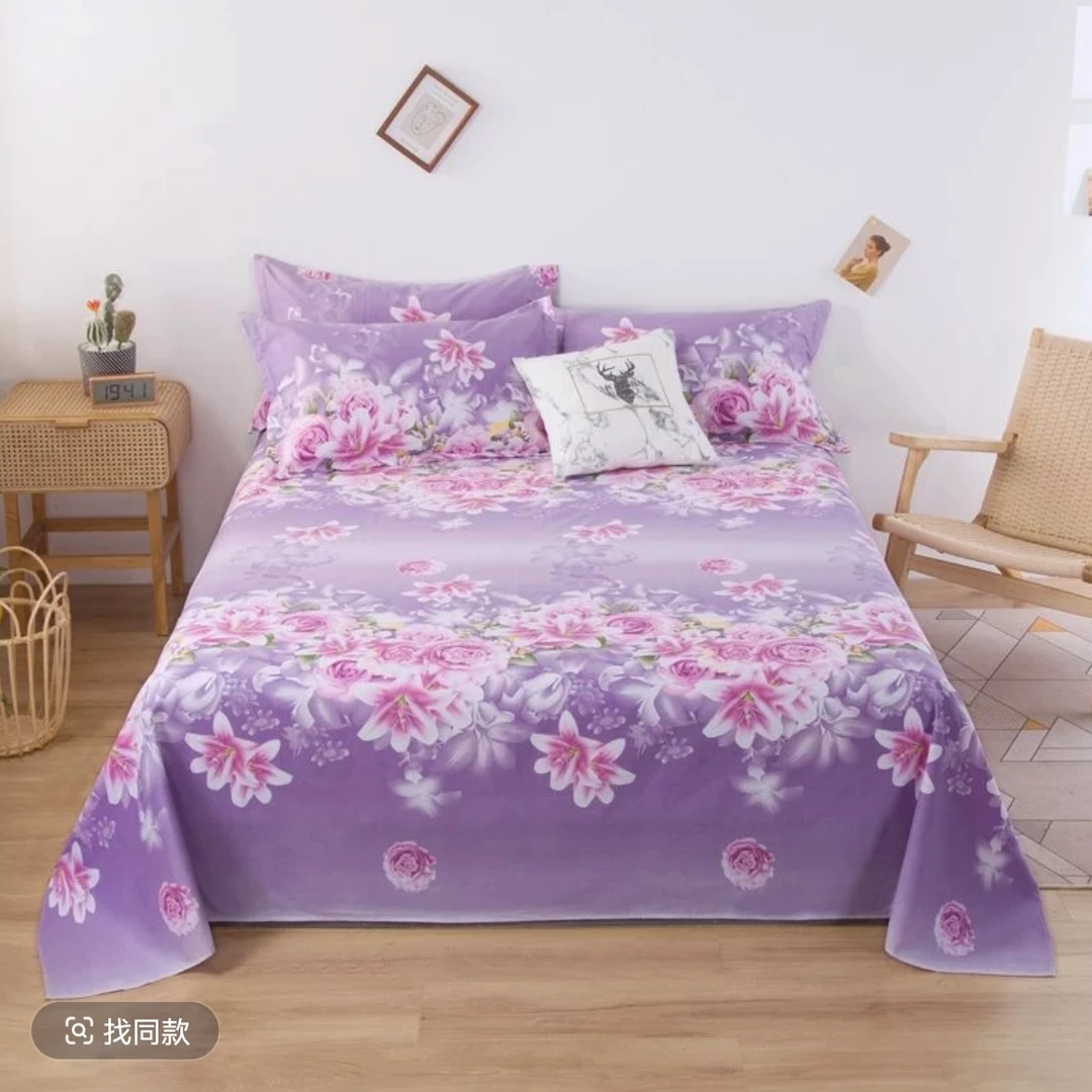 320S六层纱加厚床单单件-爱的花海紫