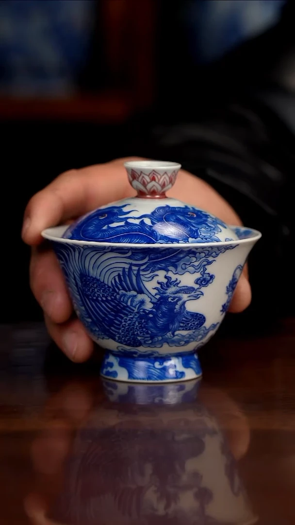 自成堂柴窑青花釉里红