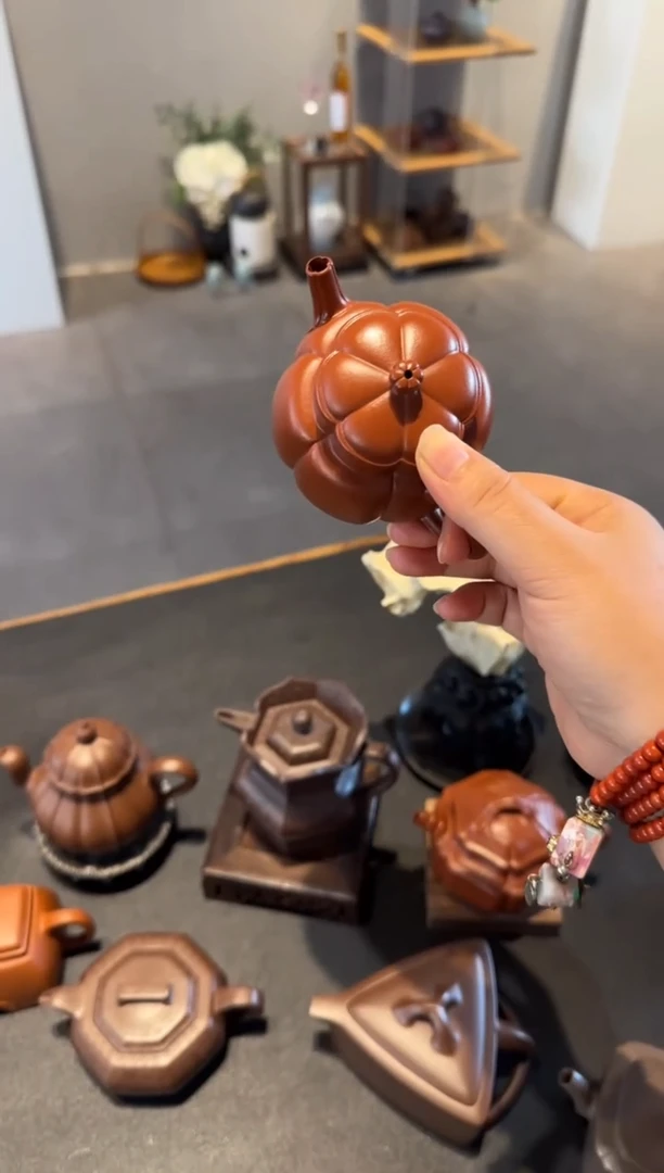 茶壶紫砂雨*繁花 朱泥