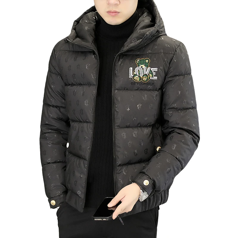 冬季潮牌男士连帽加厚棉衣外套休闲青年羽绒棉服百搭加厚棉袄上衣