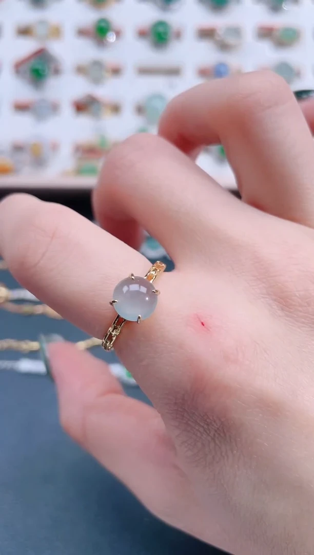 银S925镶嵌戒指翡翠天然翡翠