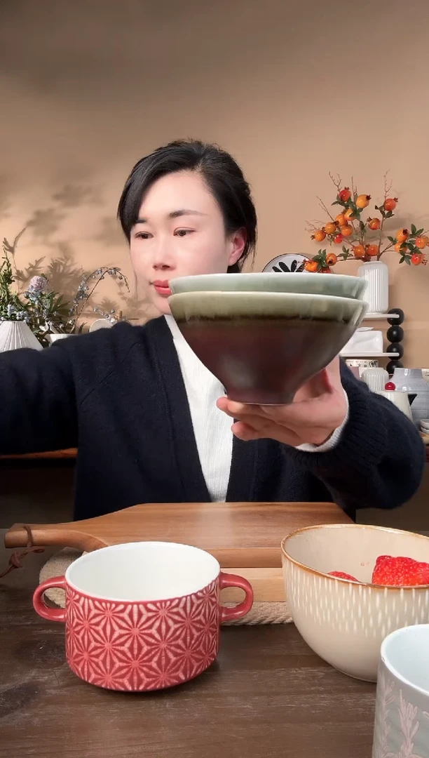【闪购商品】瓷片5.3英寸窑变斗笠碗微瑕