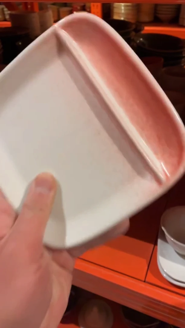 瓷片快****o233桃夭四方碟1个