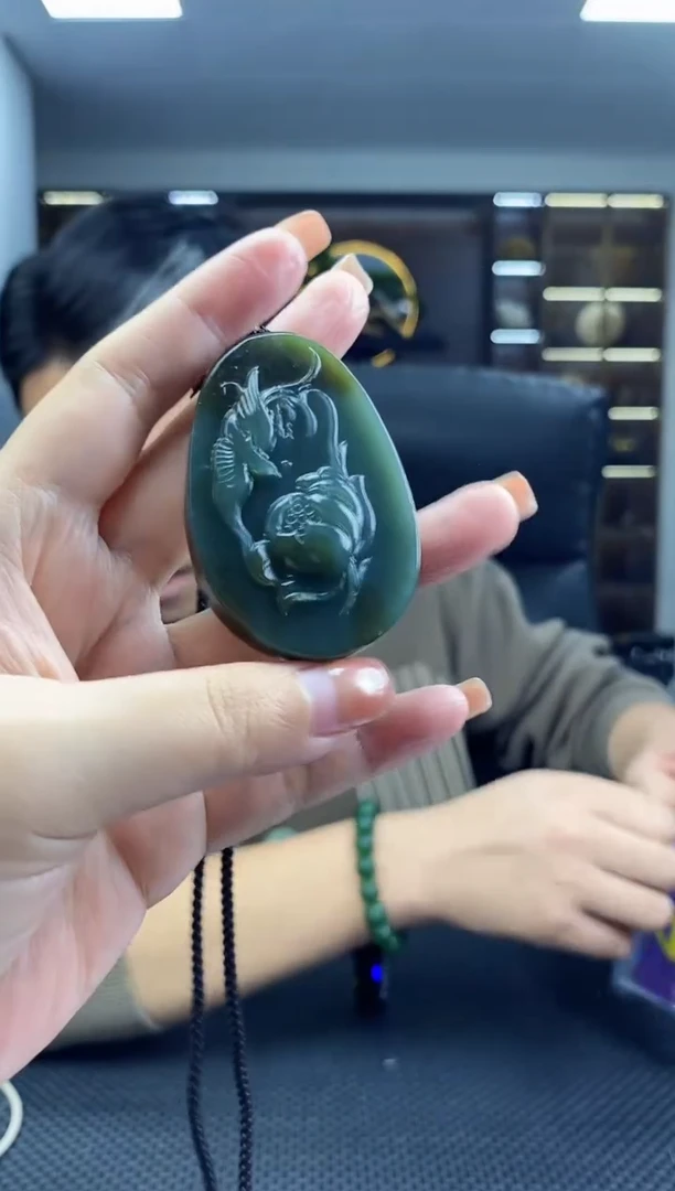 颈饰未镶嵌和田玉花开富贵清货3