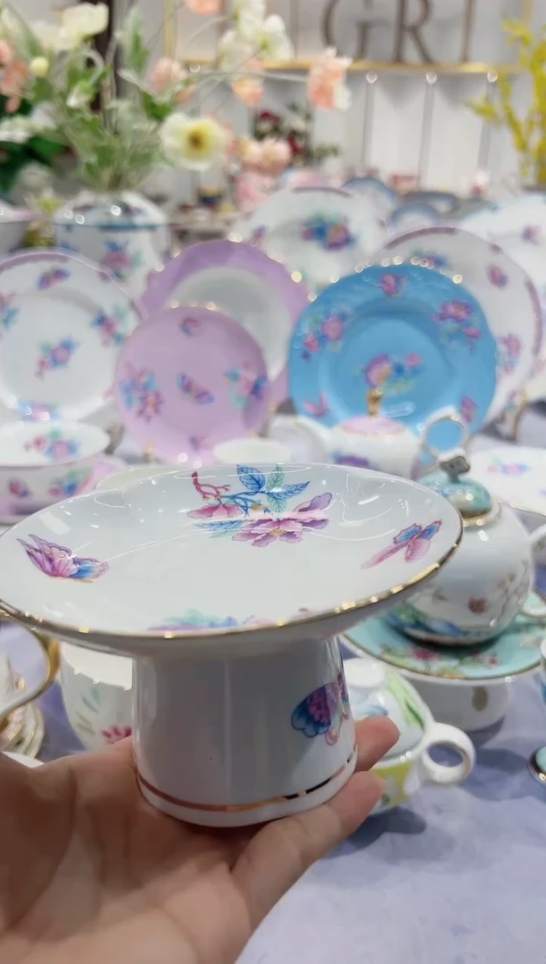 【闪购商品】骨瓷4.5寸高脚碟