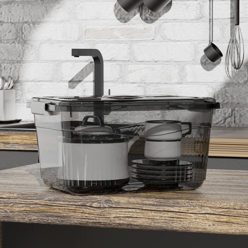 LM高颜值透明收纳盒家用零食玩具杂物学生桌面置物筐整理储物箱