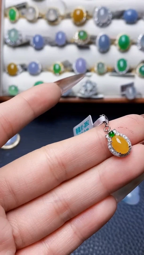 银S925镶嵌戒指翡翠6013