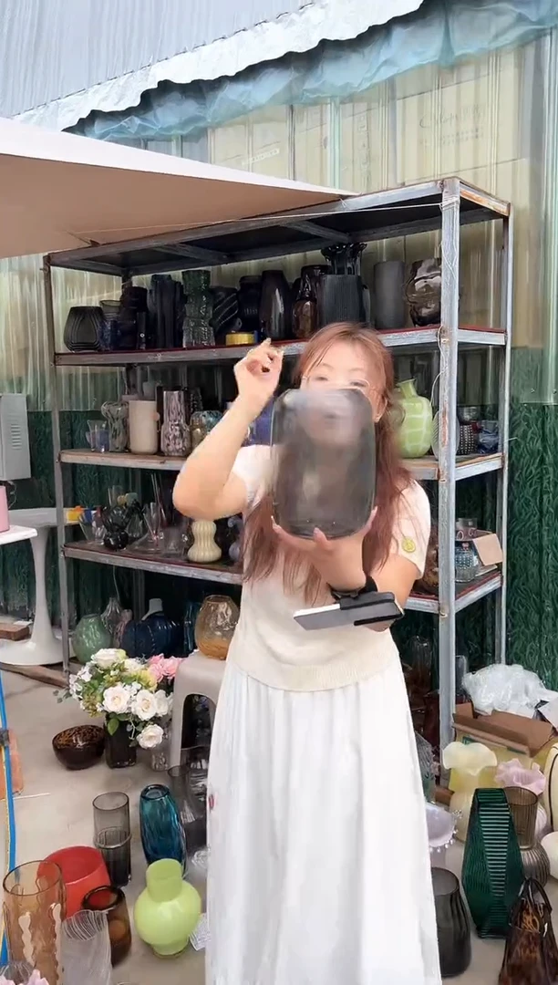 现代客厅摆件玻璃花瓶高级感