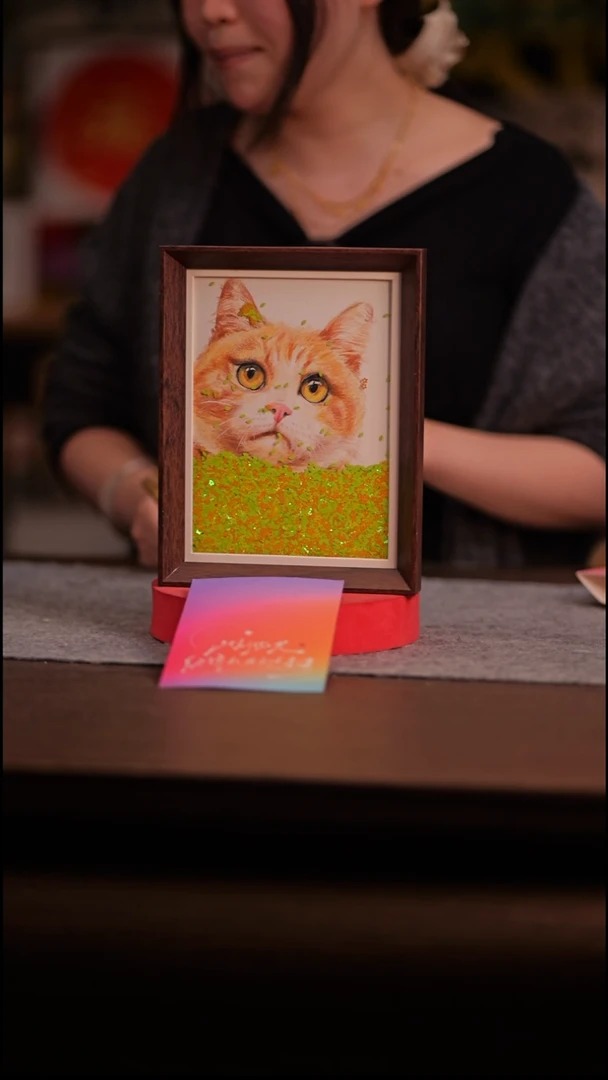 国画顺*溜873--8寸 流沙 手写-猫