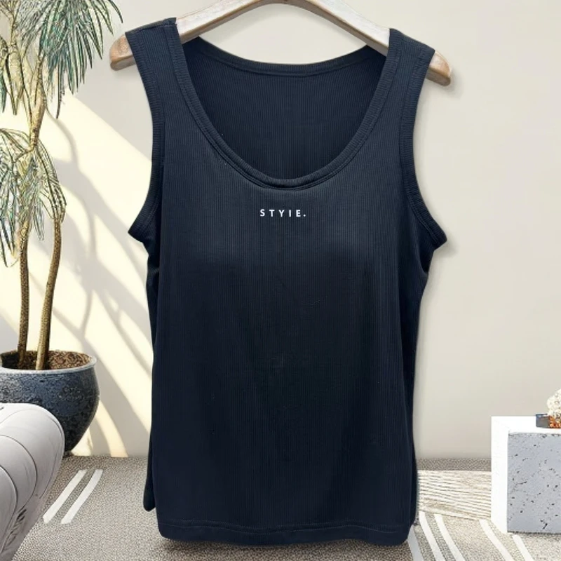 717休闲风修身型带胸垫背心小吊带女士休闲百搭夏季2025