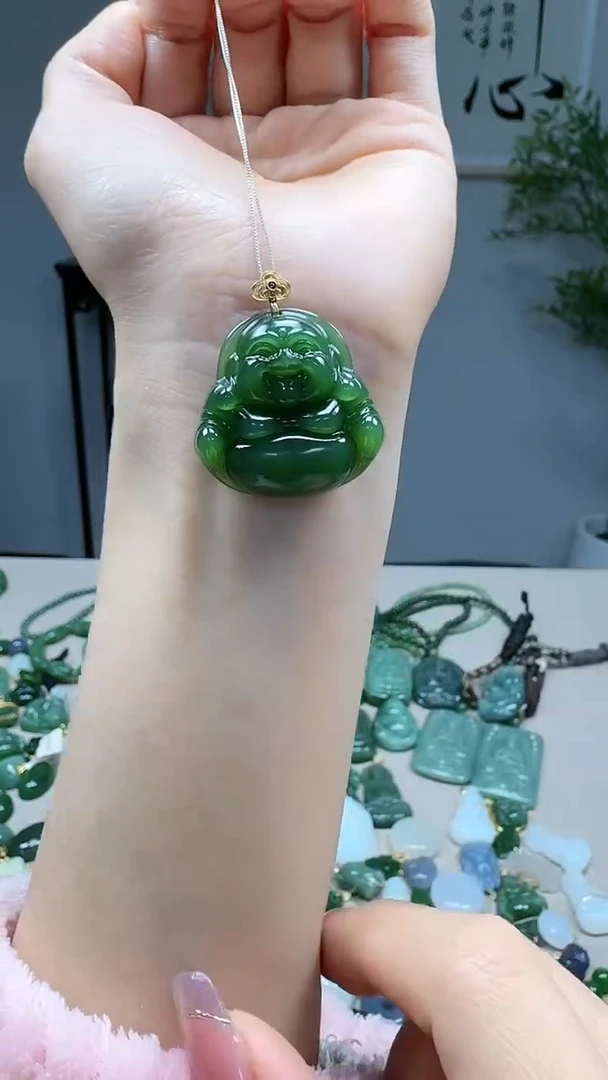 吊坠(不含链)18K金镶嵌和田玉1