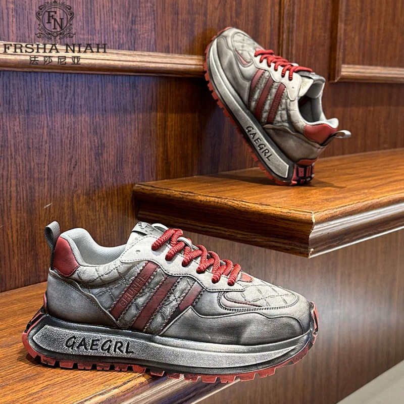 法莎尼亚秋季新款老爹鞋男舒适软底百搭潮流爆款阿甘鞋休闲运动鞋