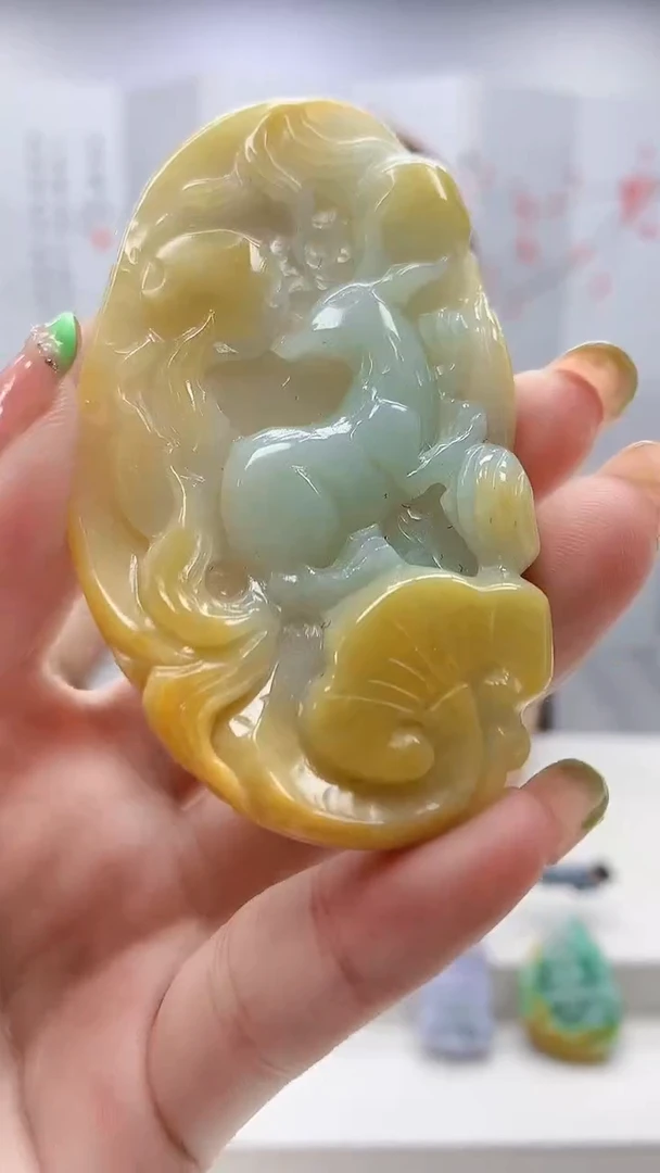 颈饰未镶嵌翡翠峻***理5169ry-毛货挂件
