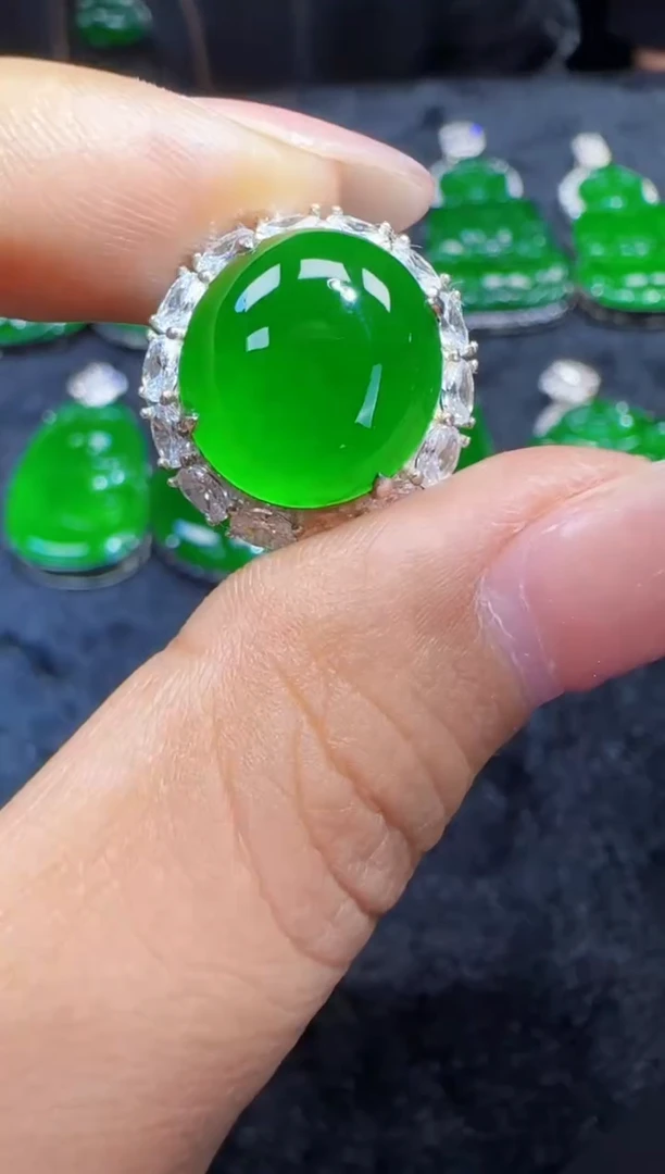 未镶嵌定制翡翠翡翠戒指17