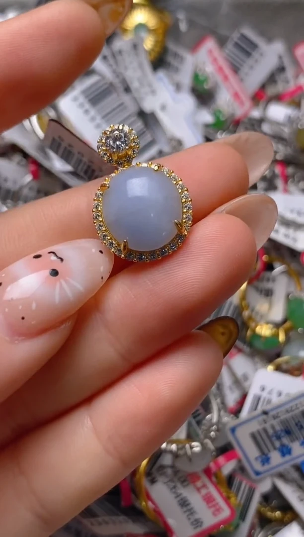 银S925镶嵌戒指翡翠百内无证书