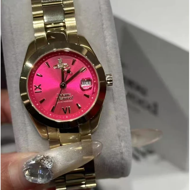 Vivienne Westwood 腕表 石英机芯  28mm 粉色表盘 女表VV292RRGD