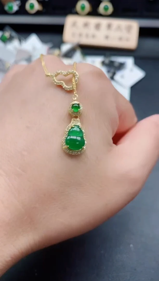 套链银S925镶嵌翡翠1