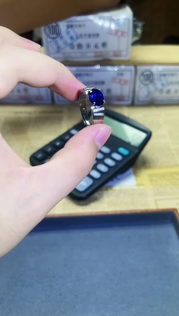蓝宝石戒指未镶嵌137蓝色椭圆形戒指