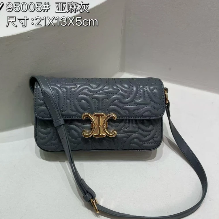 【初阳甄选】ZT-95005-亚麻灰斜挎包竹节女包