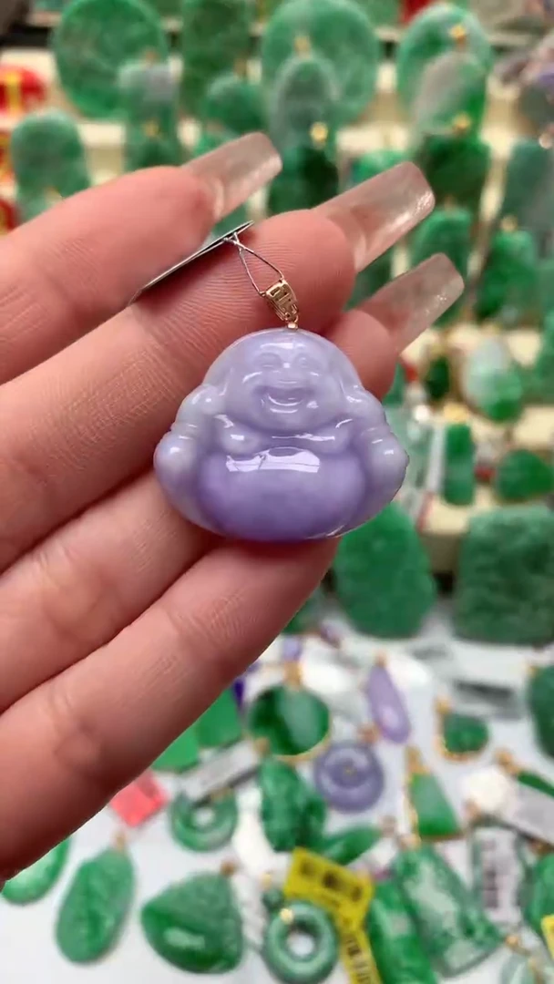 【闪购商品】翡翠颈饰18K金镶嵌挂件