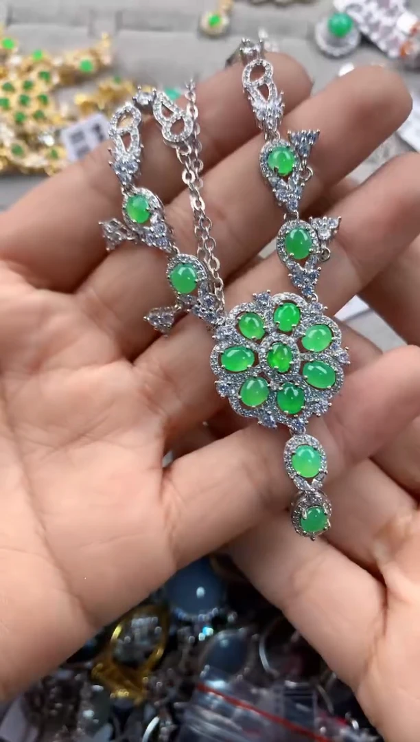 银S925镶嵌戒指翡翠14               1