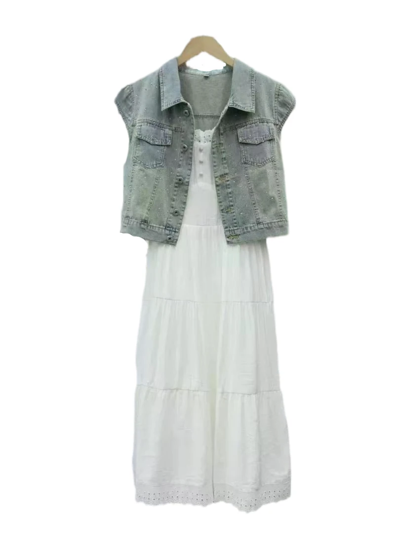 YANJING/颜境新款欧若风马甲+吊带连衣裙88SS92165+182