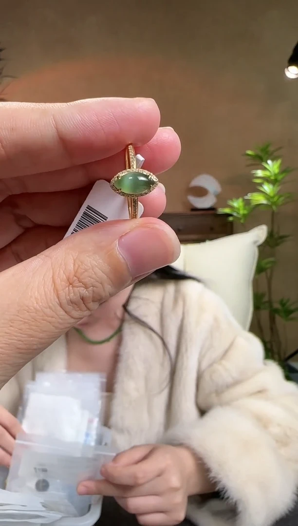 【闪购商品】和田玉戒指未镶嵌碧玉猫眼戒指