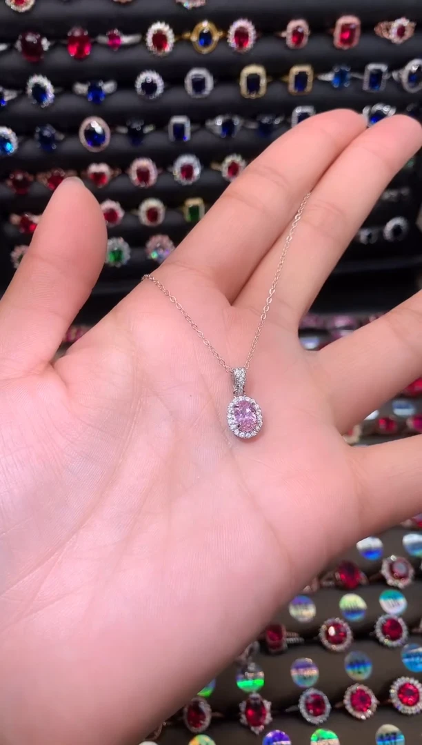【闪购商品】蓝宝石吊坠(赠链)银S925镶嵌1